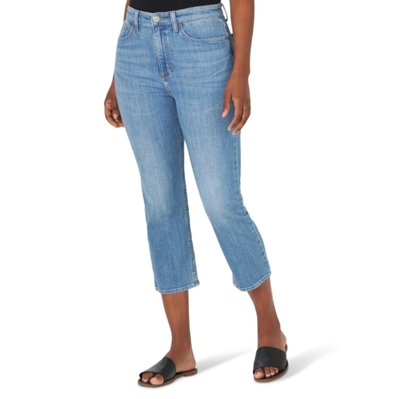 Lee Cropped Jean High-Rise Stretch Relaxed Fit Size 12 - Picture 1 of 5